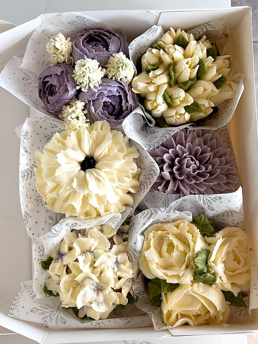 Bouquet cupcake vainilla francesa