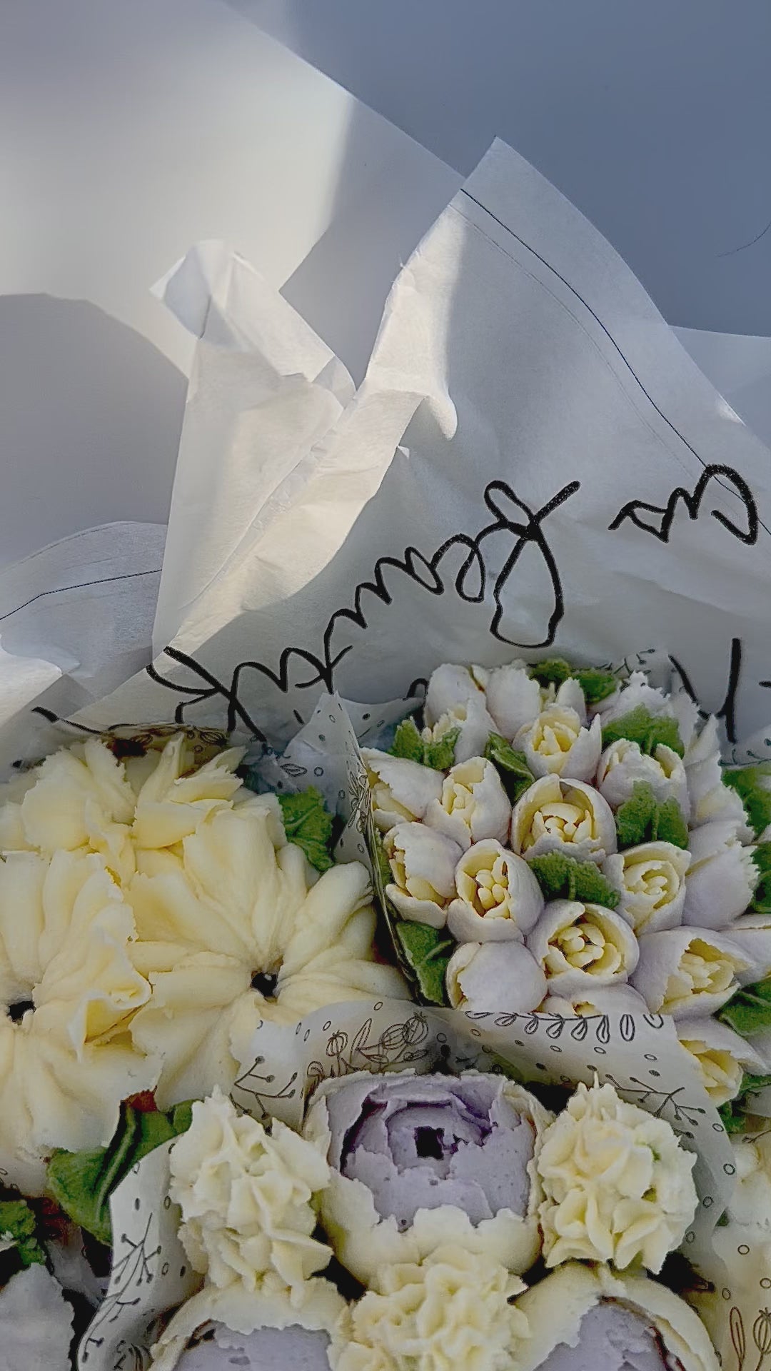 Bouquet cupcake vainilla francesa